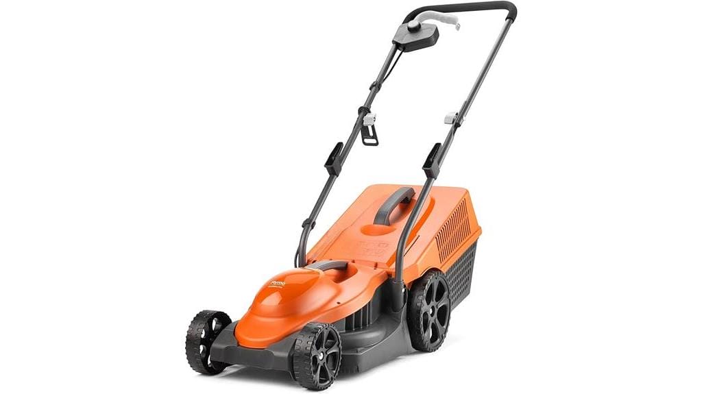 electric flymo lawnmower with wheels