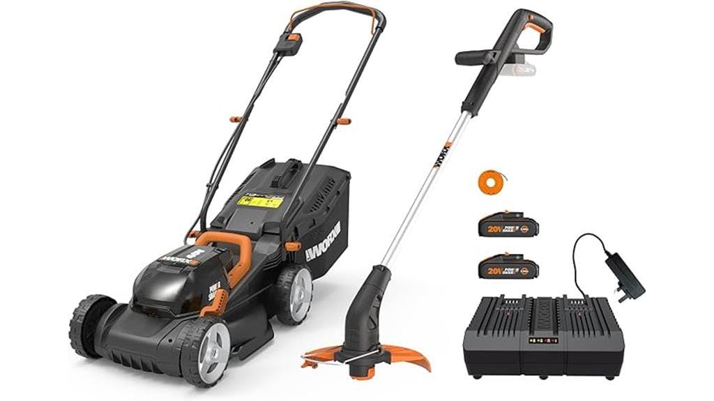 lawnmower and string trimmer