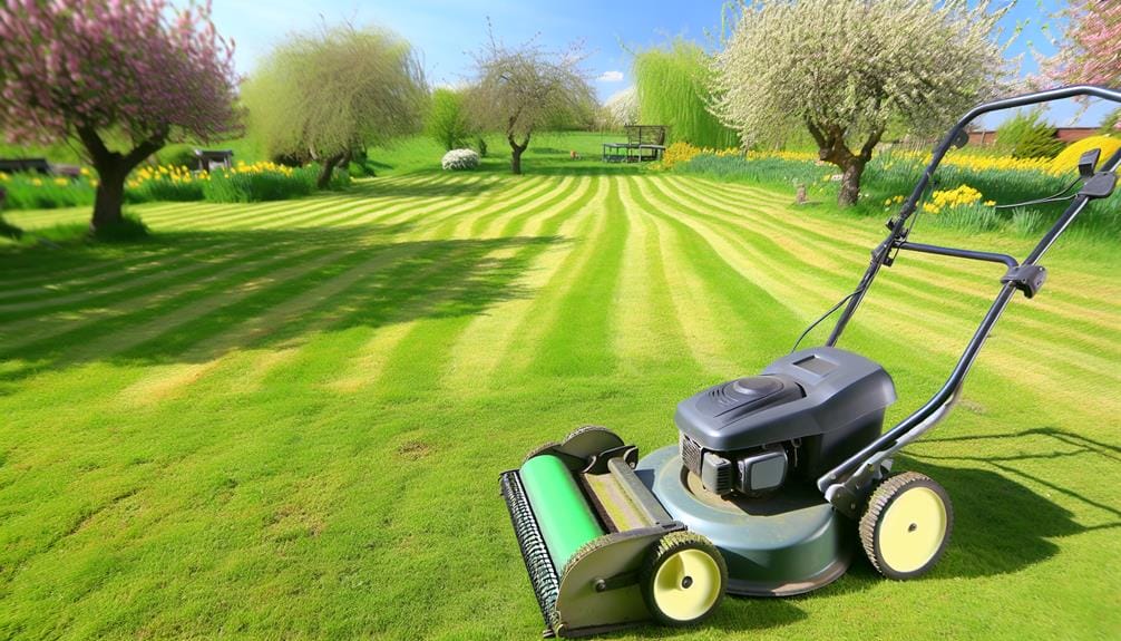 roller equipped battery lawn mowers